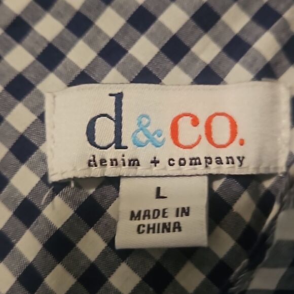 DENIM & CO. SHIRT SLEEVE GINGHAM SHIRT M - Picture 2 of 10